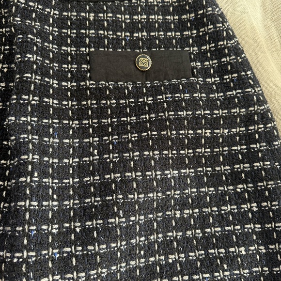 Black Knit Cardigan with White Trim by Sandro - Picture 3 of 5